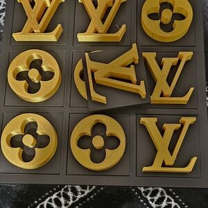 3D Printed -Gold LV Logo Tic Tac Toe Set